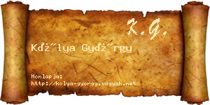 Kólya György névjegykártya